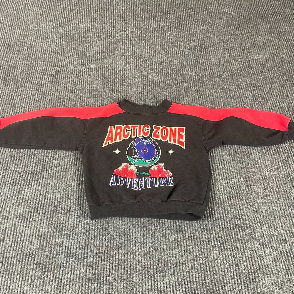 VTG Boston Traders Sweatshirt Boys Small S Black‎ Artic Zone Adventure Retro 90s